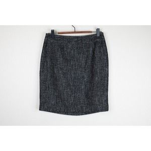 Halogen Womens Pencil Skirt Size 4 Back Zip Flat Front Black White Capsule‎ Work